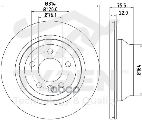Диск тормозной задний TYREN арт. TYR1023111
