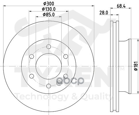 Диск Тормозной Передний TYREN арт. TYR1023181