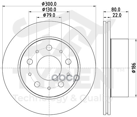 Диск тормозной с покрытием задний TYREN арт. TYR1111091