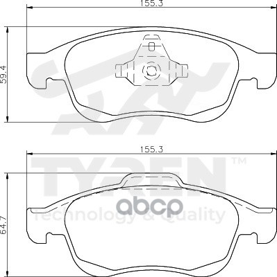 Колодки тормозные дисковые передние TYREN арт. TYR1211511
