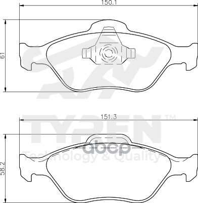 Колодки тормозные дисковые передние TYREN арт. TYR1213481