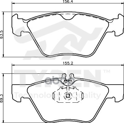 Колодки тормозные дисковые передние TYREN арт. TYR1215251