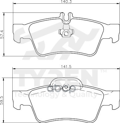 Колодки тормозные дисковые задние TYREN арт. TYR1215451