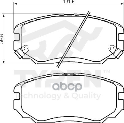 Колодки тормозные дисковые передние TYREN арт. TYR1216101