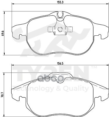 Колодки тормозные дисковые передние TYREN арт. TYR1216881