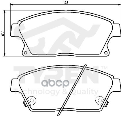 Колодки тормозные дисковые передние TYREN арт. TYR1217031