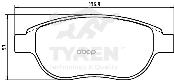 Колодки тормозные дисковые передние TYREN арт. TYR1217411