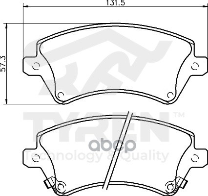 Колодки тормозные дисковые передние TYREN арт. TYR1218821