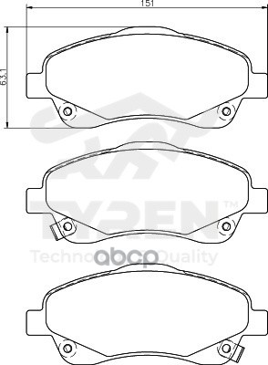 Колодки тормозные дисковые передние TYREN арт. TYR1218841