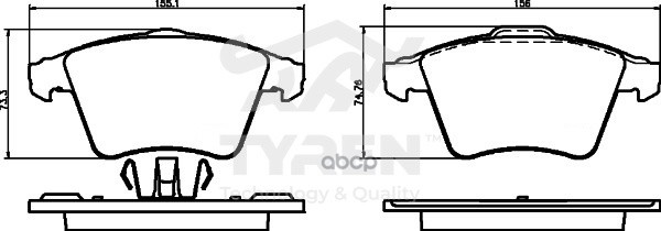 Колодки тормозные дисковые передние TYREN арт. TYR1219661