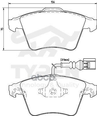 Колодки тормозные дисковые передние TYREN арт. TYR1219831