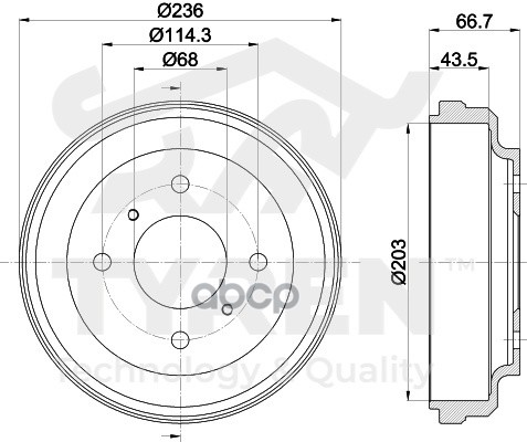 Барабан тормозной TYREN арт. TYR1310321