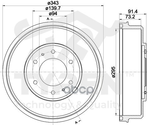Барабан тормозной TYREN арт. TYR1310861