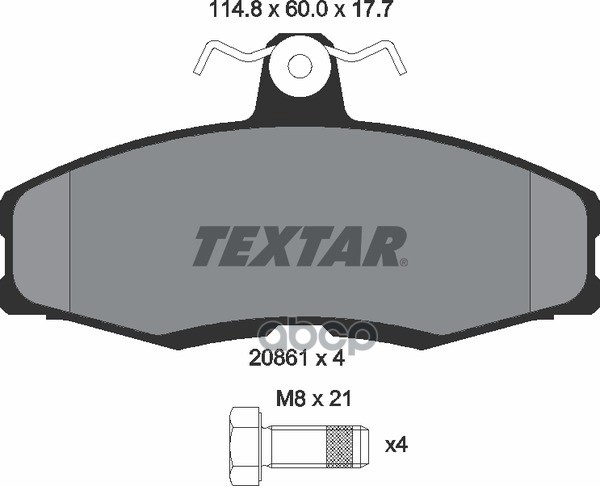 Колодки Тормозные Дисковые | Перед | Textar арт. 2086105