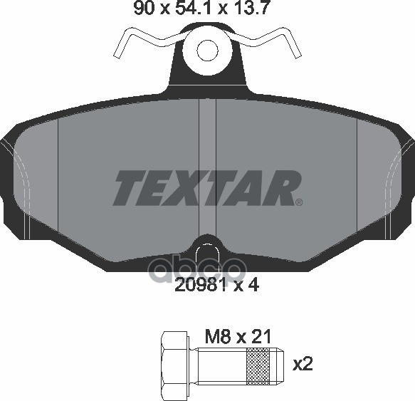 Колодки Тормозные Дисковые Компл. Ace Aceca Cobra Mk Iv (291N) Escort Vi (Gal) Escort Mk Vi (Gal) Es Textar арт. 2098101