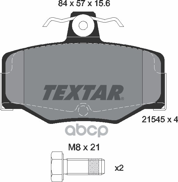 Колодки задние с противошумной пластиной Q+ NISSAN Almera N16/Primera P11 TEXTAR 2154501 Textar арт. 2154501