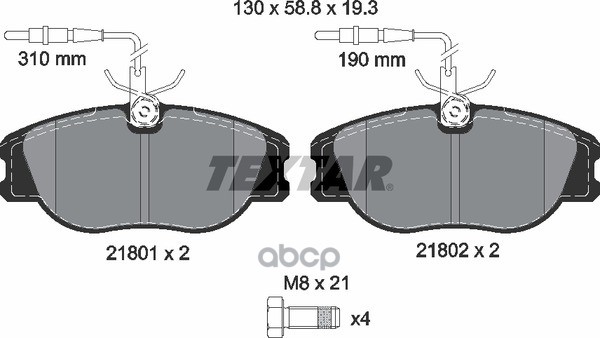 Колодки Тормозные Дисковые Передн Citroen: Evasion 94-02, Jumpy 95-, Jumpy Бортовой  95-,  Fiat: Scudo Combinato 96-, Scudo Ф...