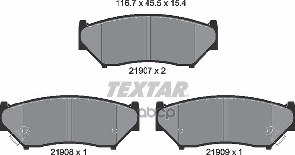 Колодки Тормозные Дисковые | Перед | Textar арт. 2190701