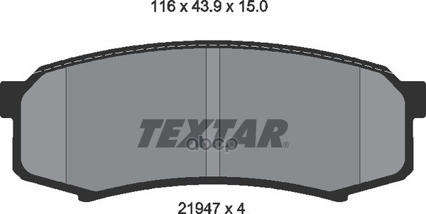 Колодки тормозные задние TEXTAR 2194701 Textar арт. 2194701