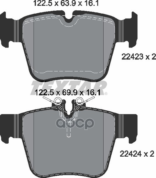 Колодки задние MB W205/C205/GLC (X253) TEXTAR 2242301 Textar арт. 2242301