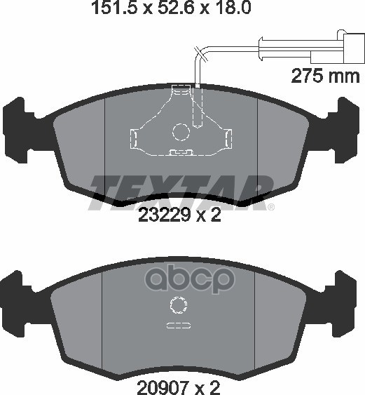 Колодки Тормозные Дисковые Компл. Dedra (835) Dedra Sw (835) Передн. Textar арт. 2322901