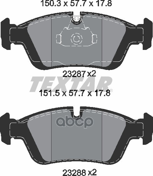 Колодки передние с противошумной пластиной Q+ BMW E36/46 TEXTAR 2328702 Textar арт. 2328702
