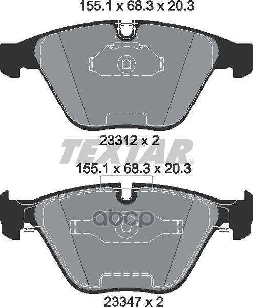 Колодки тормозные передние BMW TEXTAR 2331207 Textar арт. 2331207