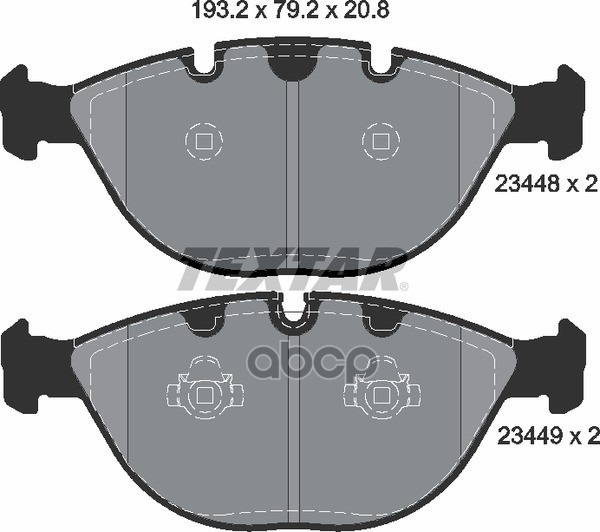 Колодки передние с противошумной пластиной Q+ BMW X5 E53 4.6is 02-> TEXTAR 2344801 Textar арт. 2344801