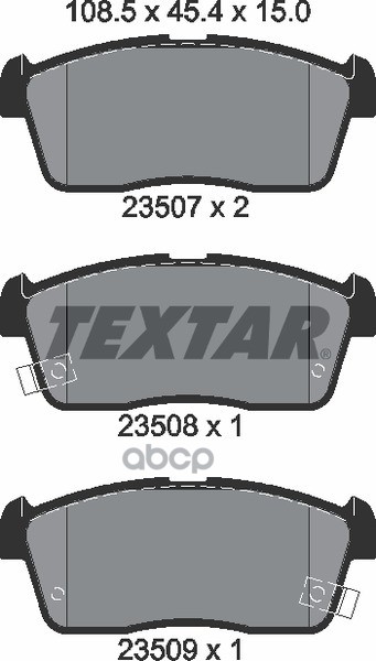 Колодки передние CHEVROLET DAIHATSU MITSUBISHI SUBARU SUZUKI TOYOTA TEXTAR 2350701 Textar арт. 2350701