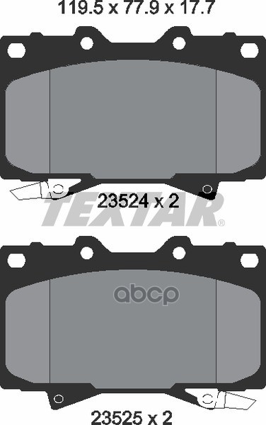 Колодки Тормозные Дисковые Передн Toyota: Land Cruiser 100 98- Textar арт. 2352402