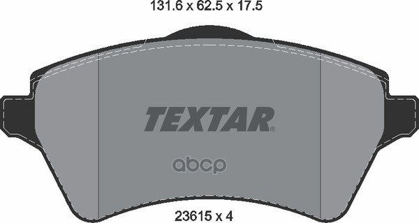 Колодки Тормозные Дисковые С Противошумной Пластиной Q+ | Перед | Textar арт. 2361501