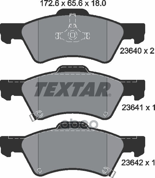 Колодки Тормозные Дисковые Передн Chrysler: Voyager Iii 00-,  Dodge: Caravan Iii 00-,  Jeep: Cherokee 01- Textar арт. 2364001