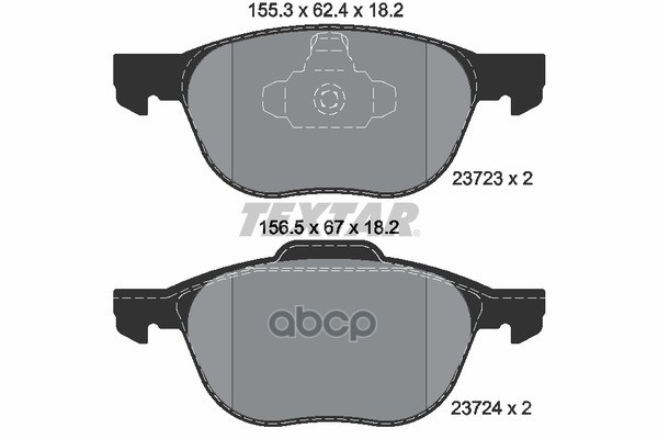 Колодки передние с противошумной пластиной Q+ FORD FOCUS 2 MAZDA VOLVO TEXTAR 2372301 Textar арт. 2372301