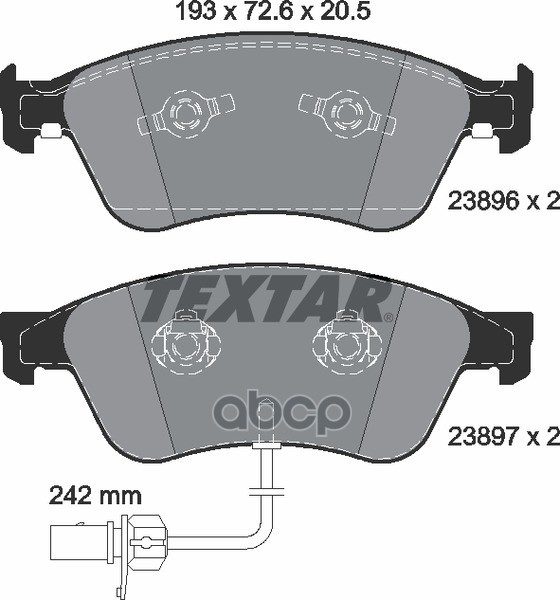Колодки Тормозные Дисковые | Перед | Textar арт. 2389601