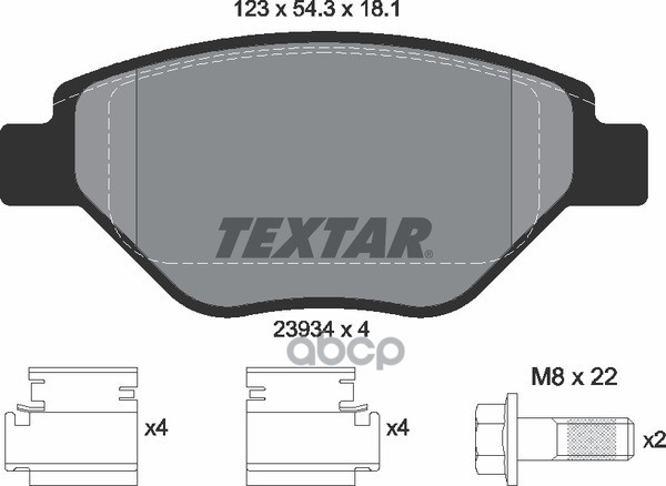 Колодки Тормозные Дисковые Компл. Megane Ii (Bm0/1_  Cm0/1_) Megane Ii Stufenheck (Lm0/1_) Megane Ii Textar арт. 2393401