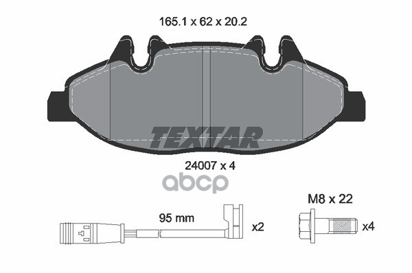 Колодки передние с противошумной пластиной Q+ MB W639 (VITO) TEXTAR 2400701 Textar арт. 2400701