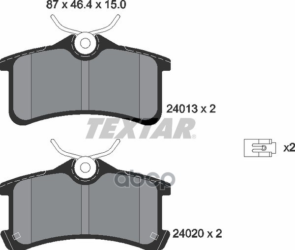 Колодки Тормозные Дисковые | Зад | Textar арт. 2401301
