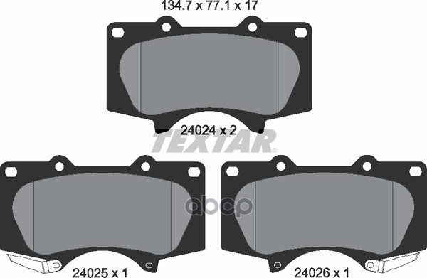 Колодки передние TEXTAR 2402403 Textar арт. 2402403