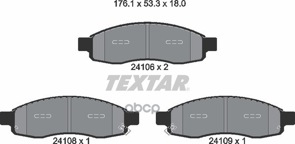 Колодки Тормозные Дисковые Передн Nissan: Armada 5.6/5.6 4X4 03-, Titan 5.6/5.6 4X4/5.6 Flex-Fuel 4Wd 03- Textar арт. 2410601