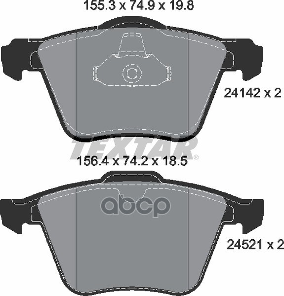 Колодки передние с противошумной пластиной Q+ FORD S-Max/Galaxy / VOLVO S60/S80/V60/V70/XC70 TEXTAR 2414201 Textar арт. 2414201