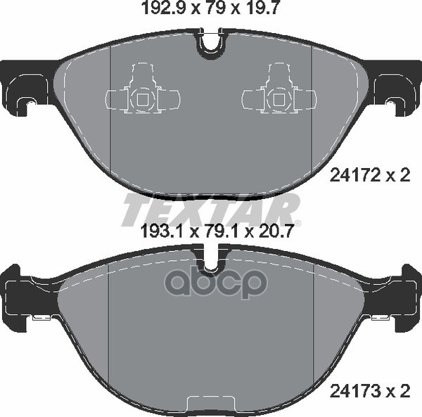 Колодки передние с противошумной пластиной Q+ BMW X5(E70)/X6(E71) all 07-> /excl.M-Technik TEXTAR 2417201 Textar арт. 2417201