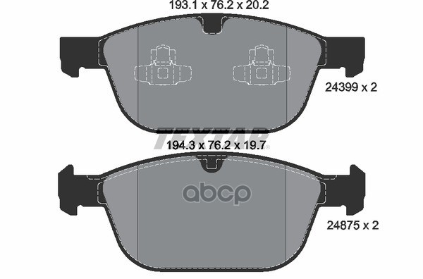 Колодки передние с противошумной пластиной Q+ VOLVO XC 60 10-> TEXTAR 2439901 Textar арт. 2439901