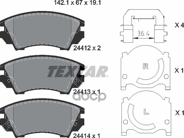 Колодки тормозные передние TEXTAR 2441201 Textar арт. 2441201