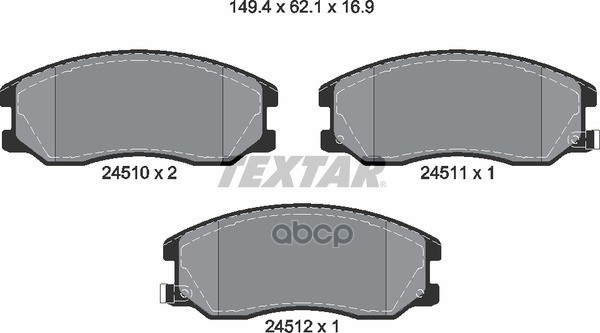 Колодки передние с противошумной пластиной Q+ OPEL ANTARA/CAPTIVA 3.2L TEXTAR 2451001 Textar арт. 2451001