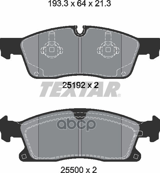 Колодки передние с противошумной пластиной Q+ MB W166 TEXTAR 2519202 Textar арт. 2519202