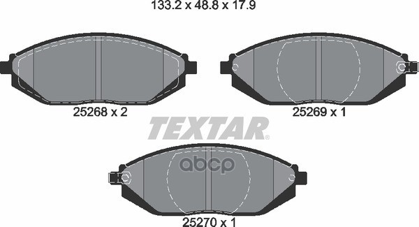 Колодки передние с противошумной пластиной Q+ CHEVROLET Spark 10- TEXTAR 2526801 Textar арт. 2526801