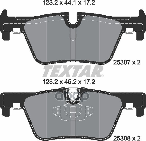 Колодки задние с противошумной пластиной Q+ BMW F20/F30 2010-> TEXTAR 2530701 Textar арт. 2530701