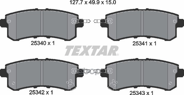 Колодки тормозные задние INFINITI NISSAN TEXTAR 2534001 Textar арт. 2534001
