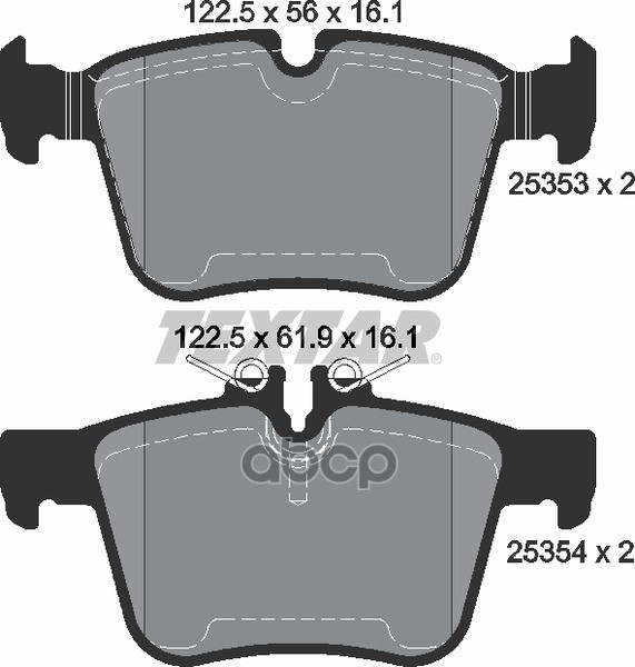 Колодки задние с противошумной пластиной Q+ MB W205 (BBDC) TEXTAR 2535301 Textar арт. 2535301