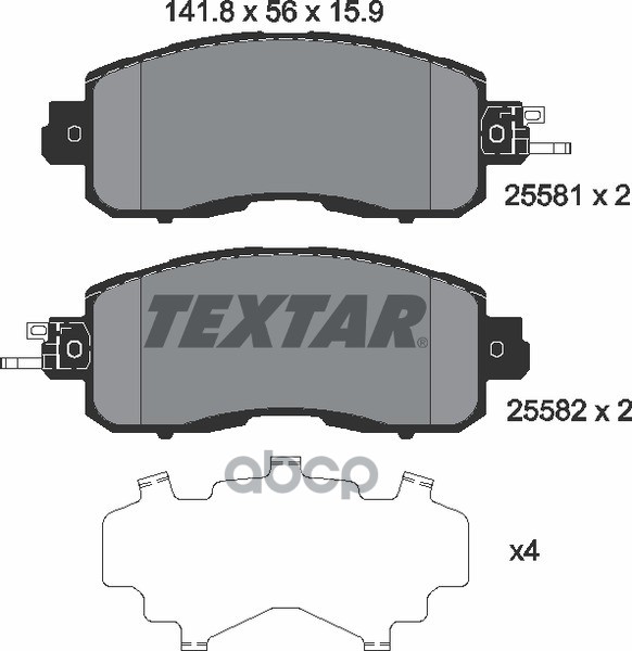 Колодки Тормозные Передние Nissan Textar 2558101 Textar арт. 2558101